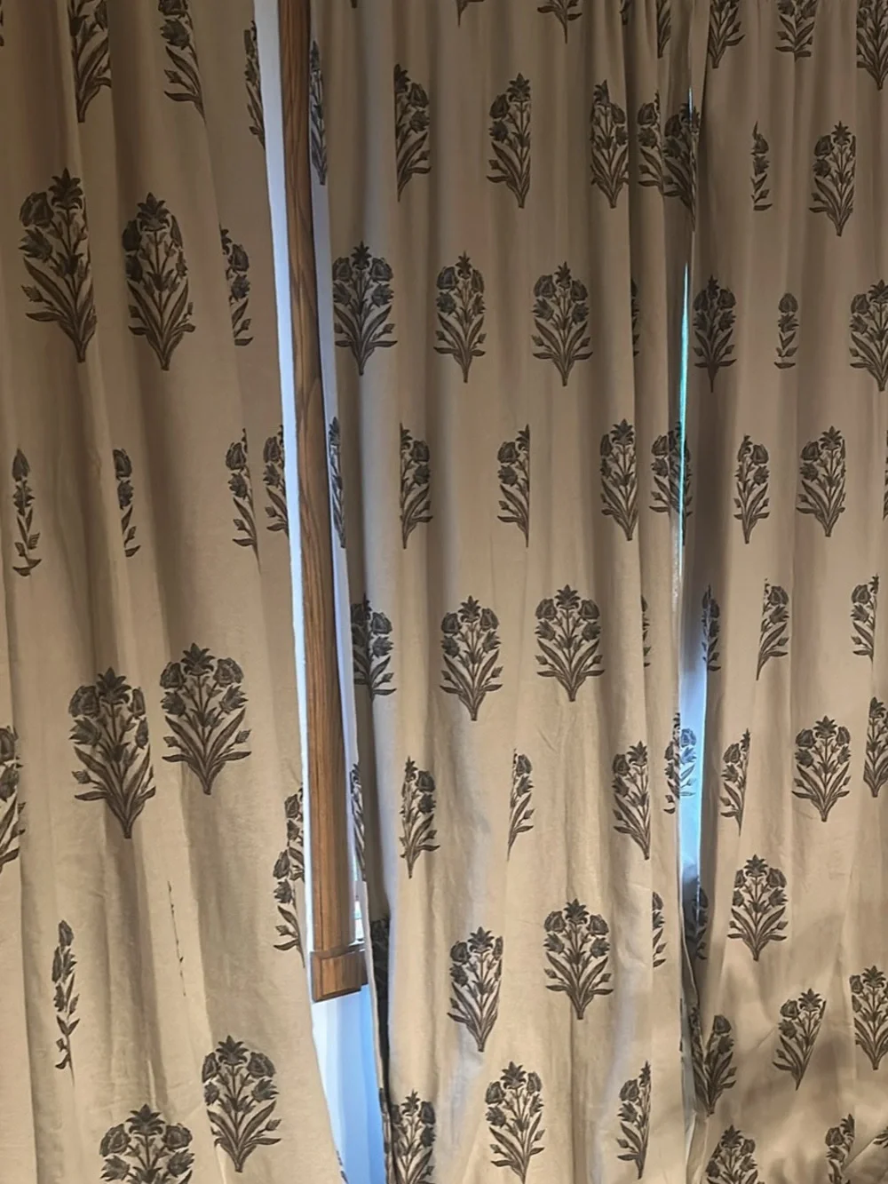 Pottery Barn Elinor Floral Mughal Curtains Set of 3 Three Black Out